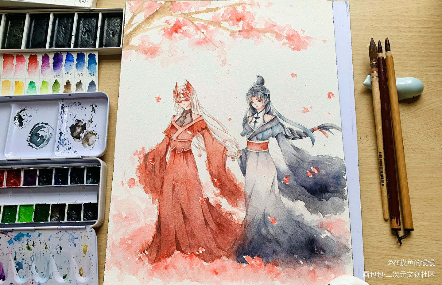 红蝶蝶_第五人格第五人格红蝶美智子红蝶手绘水彩头像绘画作品