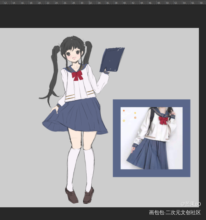立绘平涂日系我要上首推插画周边设计芫沢中壹贰家jk铺芫沢中好美!