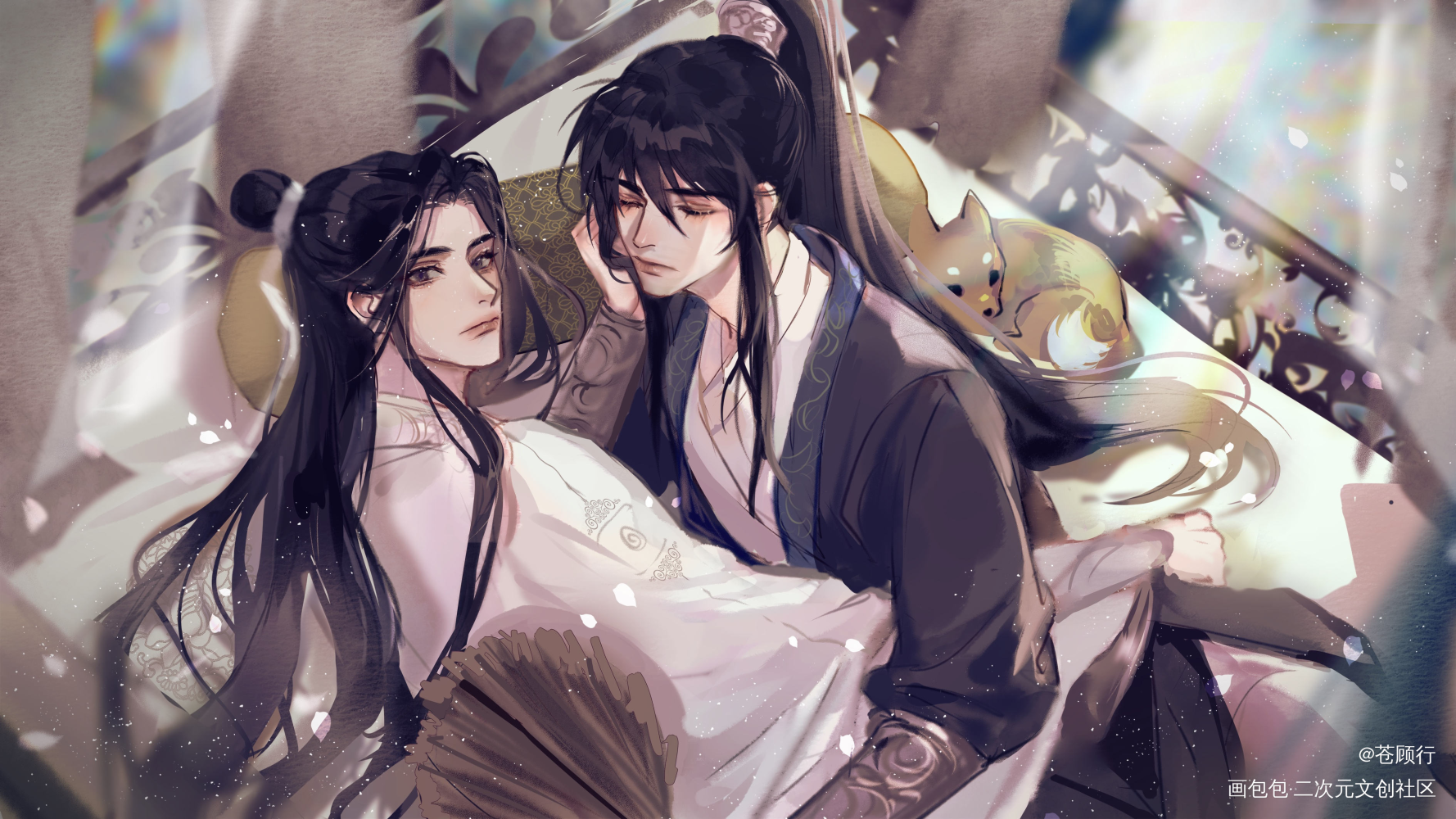 二哈和他的白猫师尊_二哈和他的白猫师尊燃晚墨燃楚晚宁绘画作品