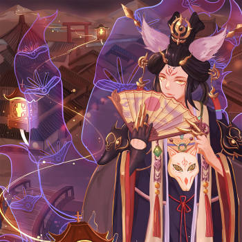 玉藻前_决战平安京阴阳师玉藻前日系同人绘画作品
