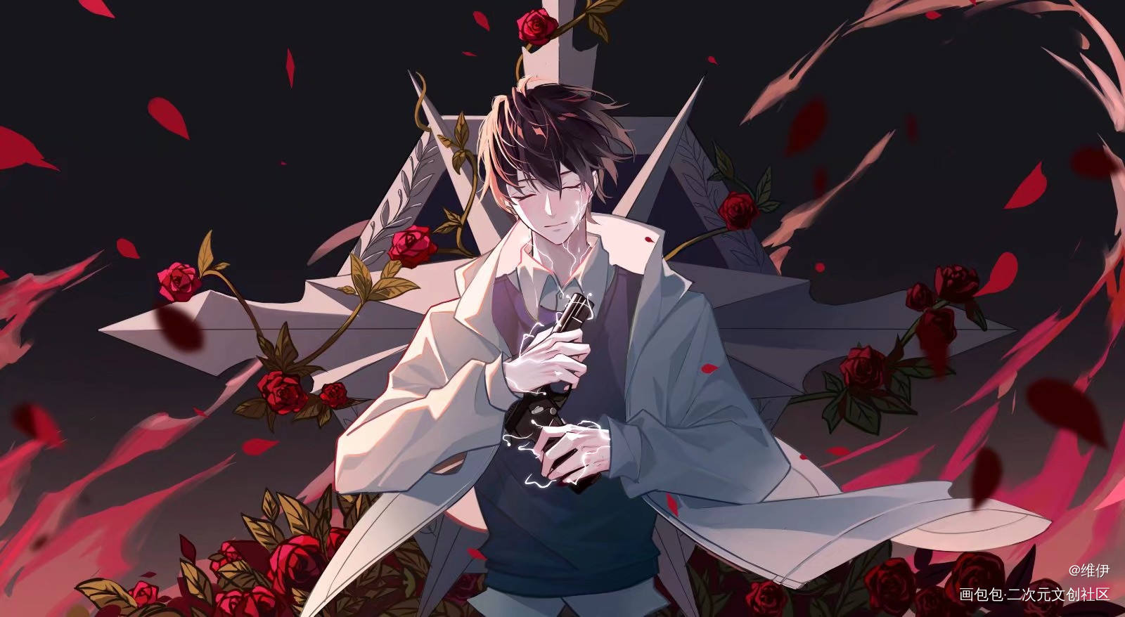 小蘑菇_板绘插画小蘑菇安折日系绘画作品