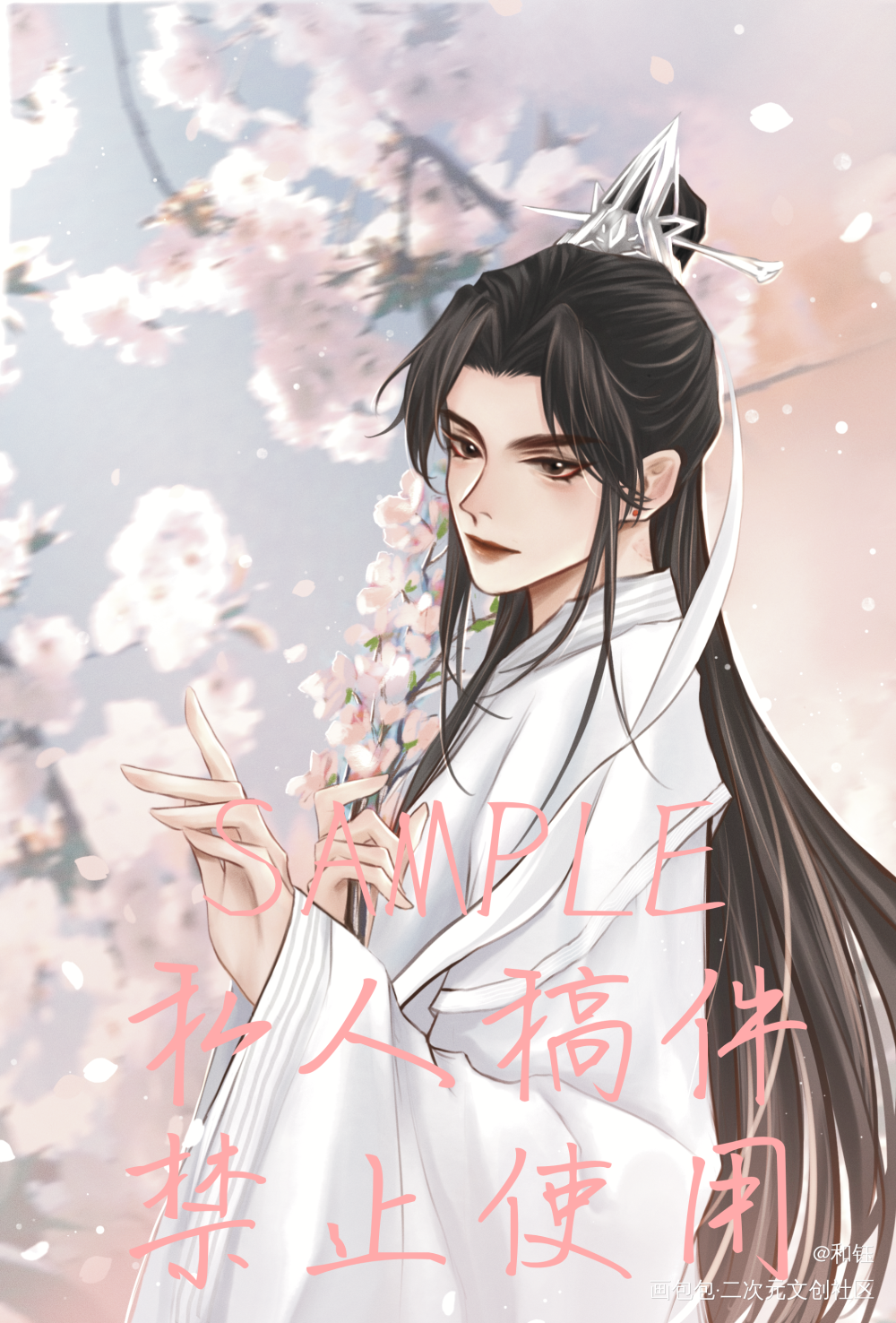 楚晚宁_肉包不吃肉二哈和他的白猫师尊燃晚墨燃楚晚宁古风绘画作品