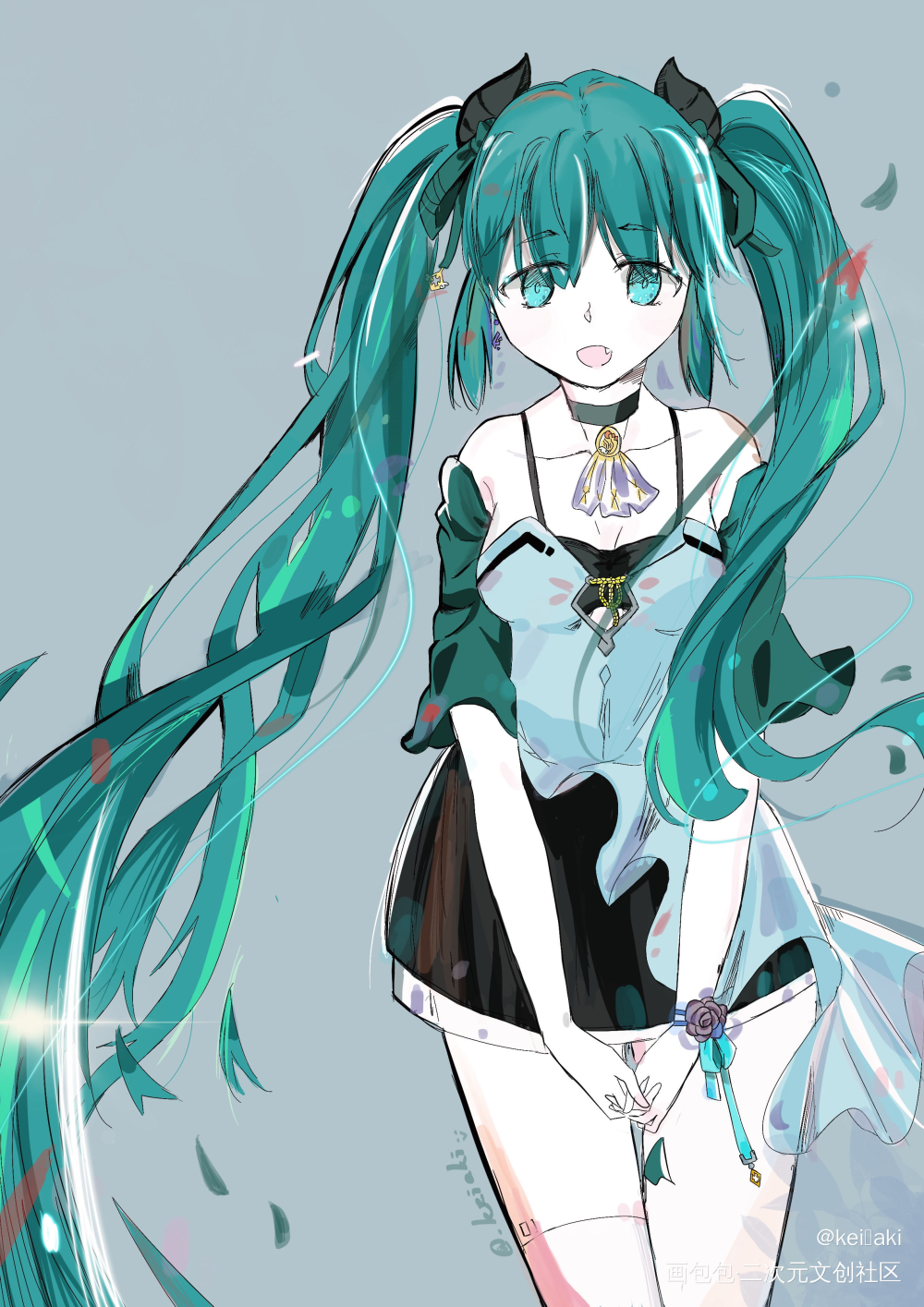 摸了一张初音_绘画初音未来日系绘画作品