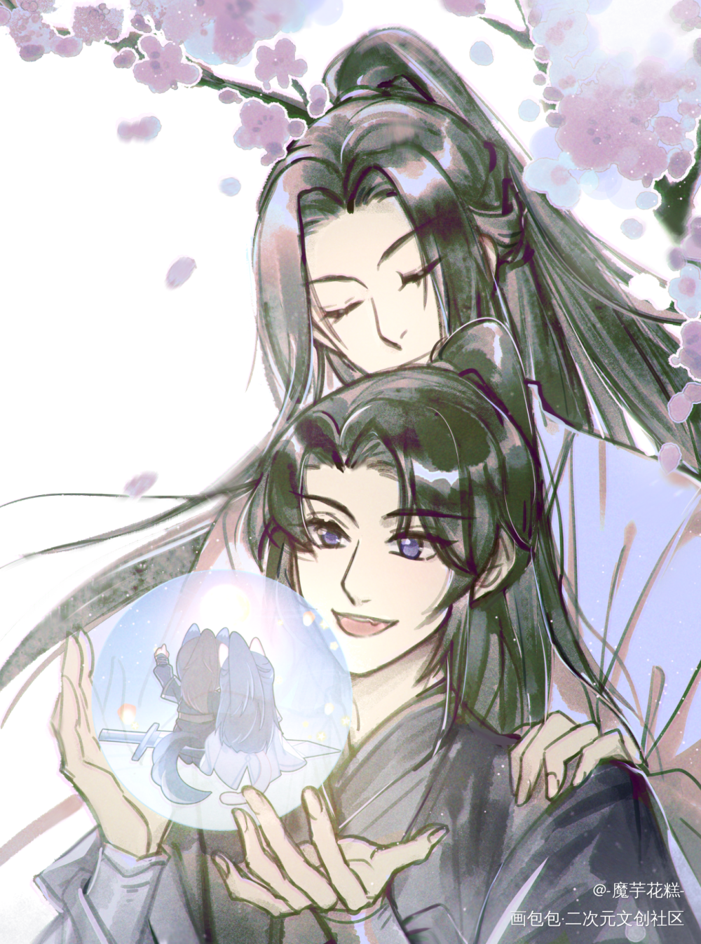 二哈和他的白猫师尊燃晚墨燃楚晚宁插画同人绘画作品