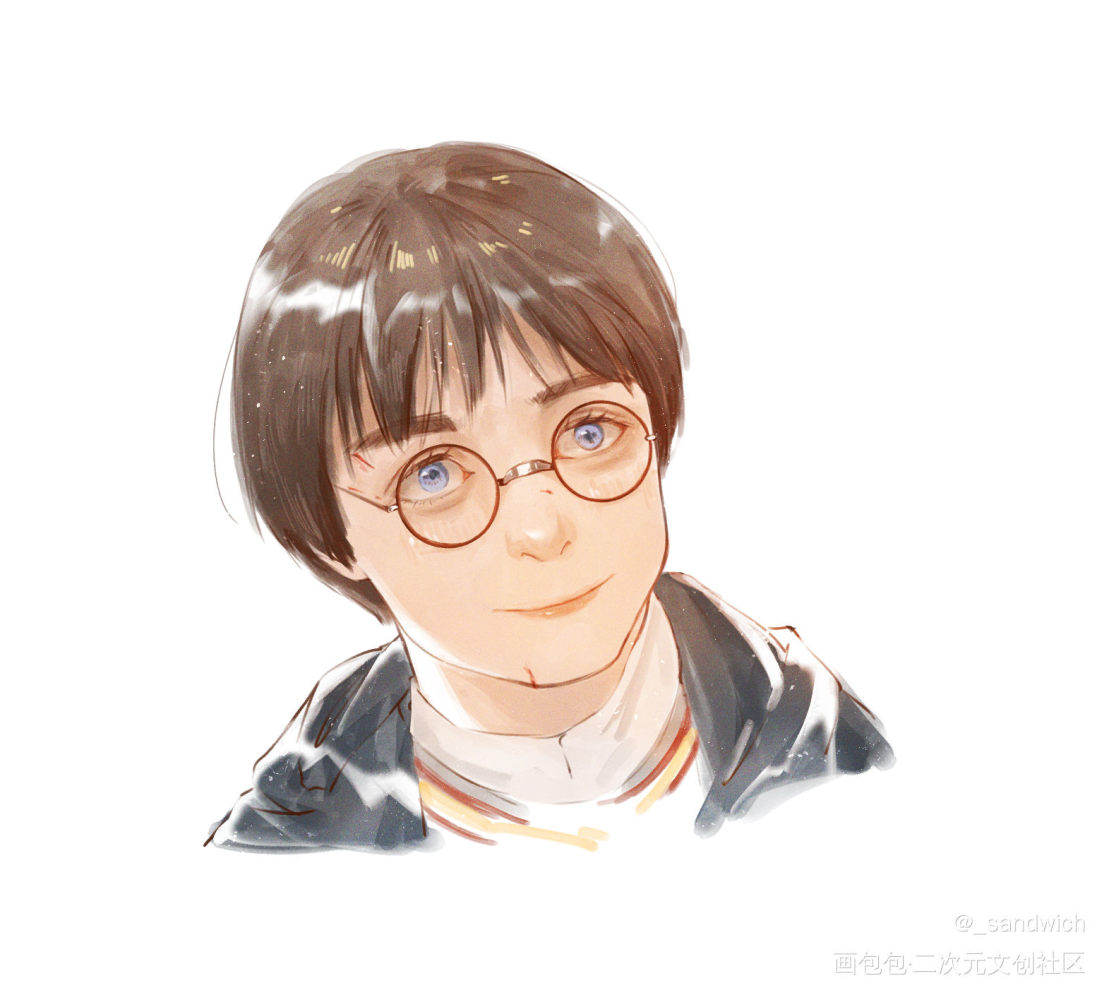 harry potter_哈利波特同人水彩平涂头像插画绘画作品