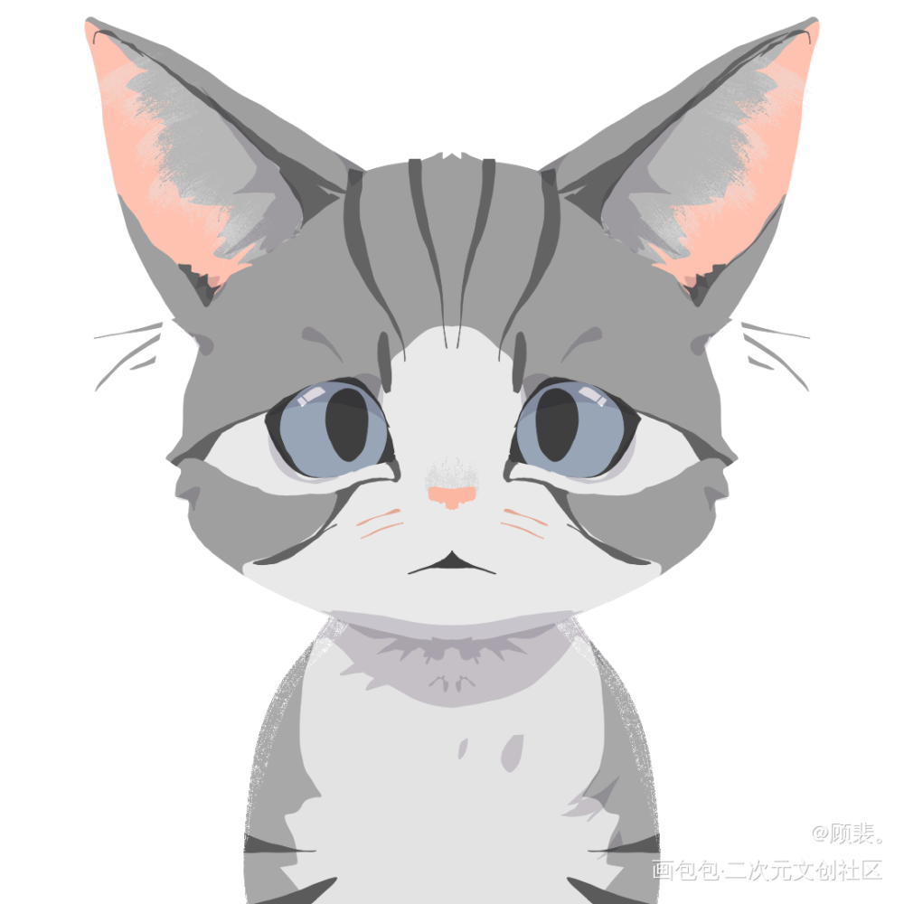 是家里新来的小猫,可淘了～_兽设平涂q版猫oc绘画作品