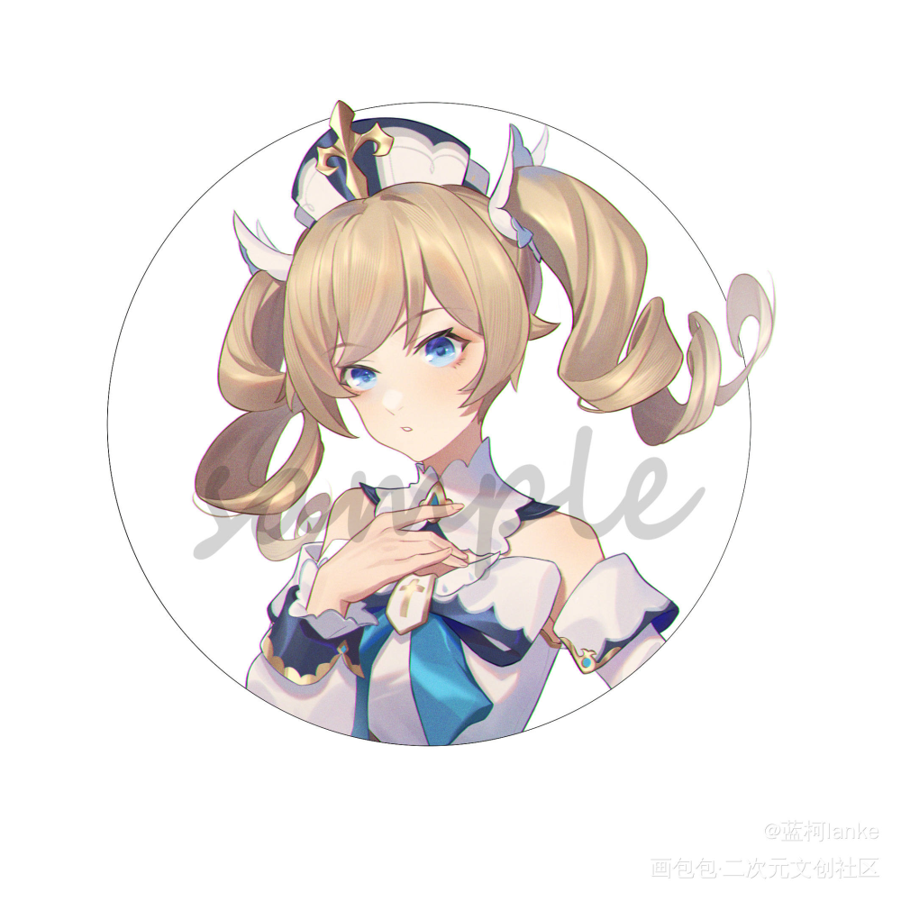 一个稿~_原神芭芭拉同人日系头像绘画作品