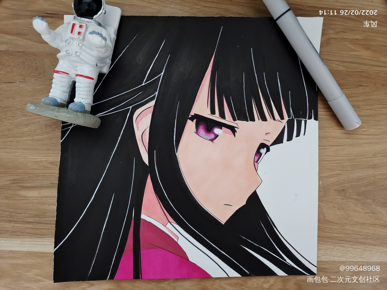 马克笔稿件_手绘古风平涂日系绘画作品