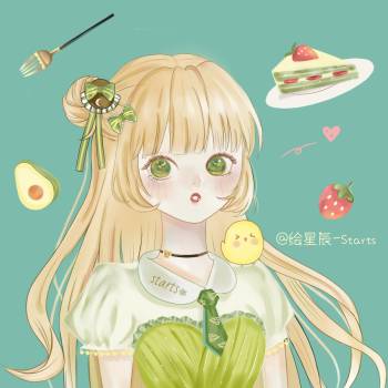抹茶可可小姐姐_平涂日系q版求点评我要上首推头像插画原创设计原创女