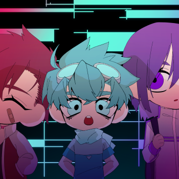 来个末班车_开心超人联盟阿卡斯开心超人凯撒伽罗q版同人绘画作品