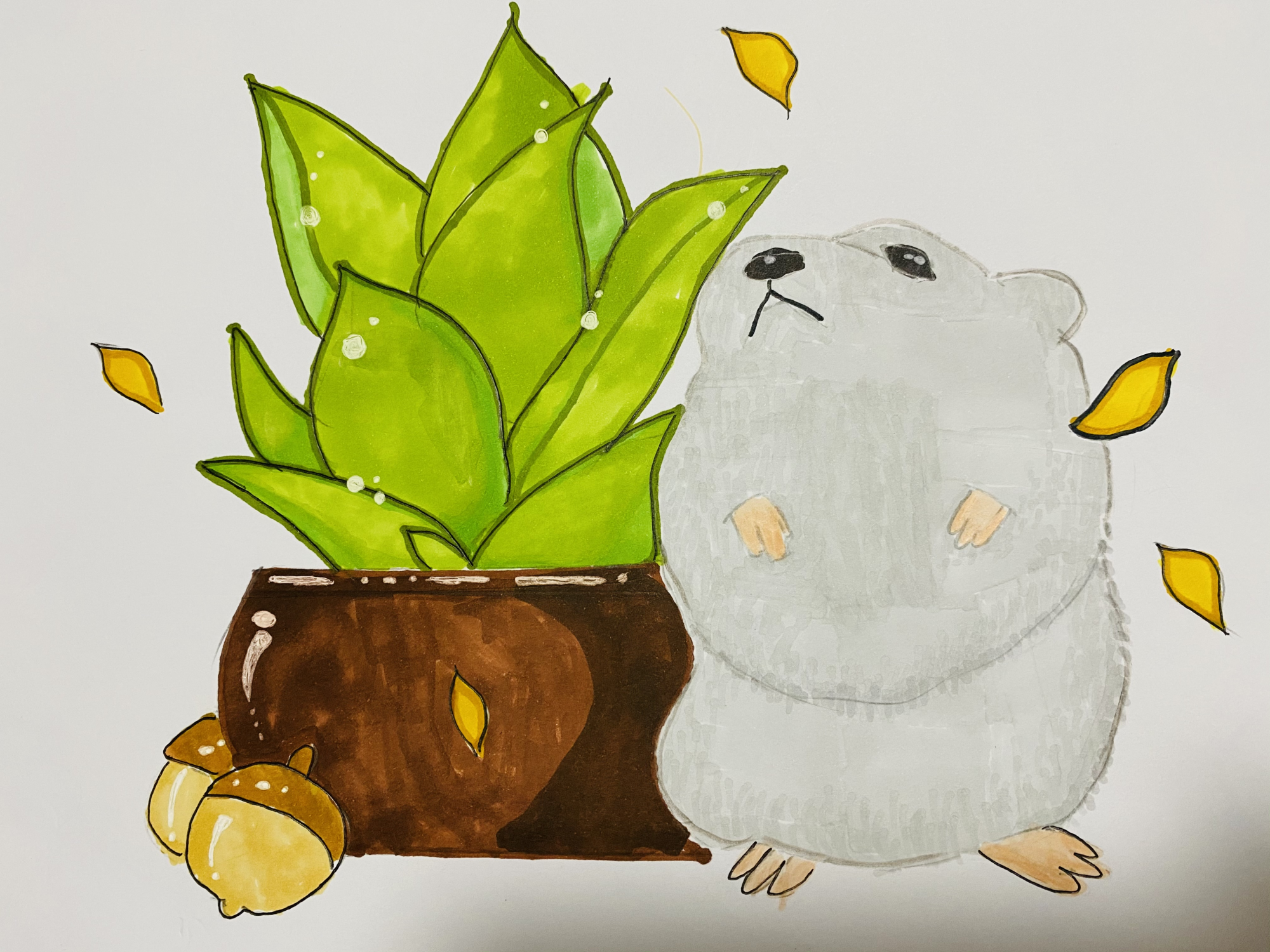 秋天的花枝鼠_明日方舟Q版条漫原创绘画作品