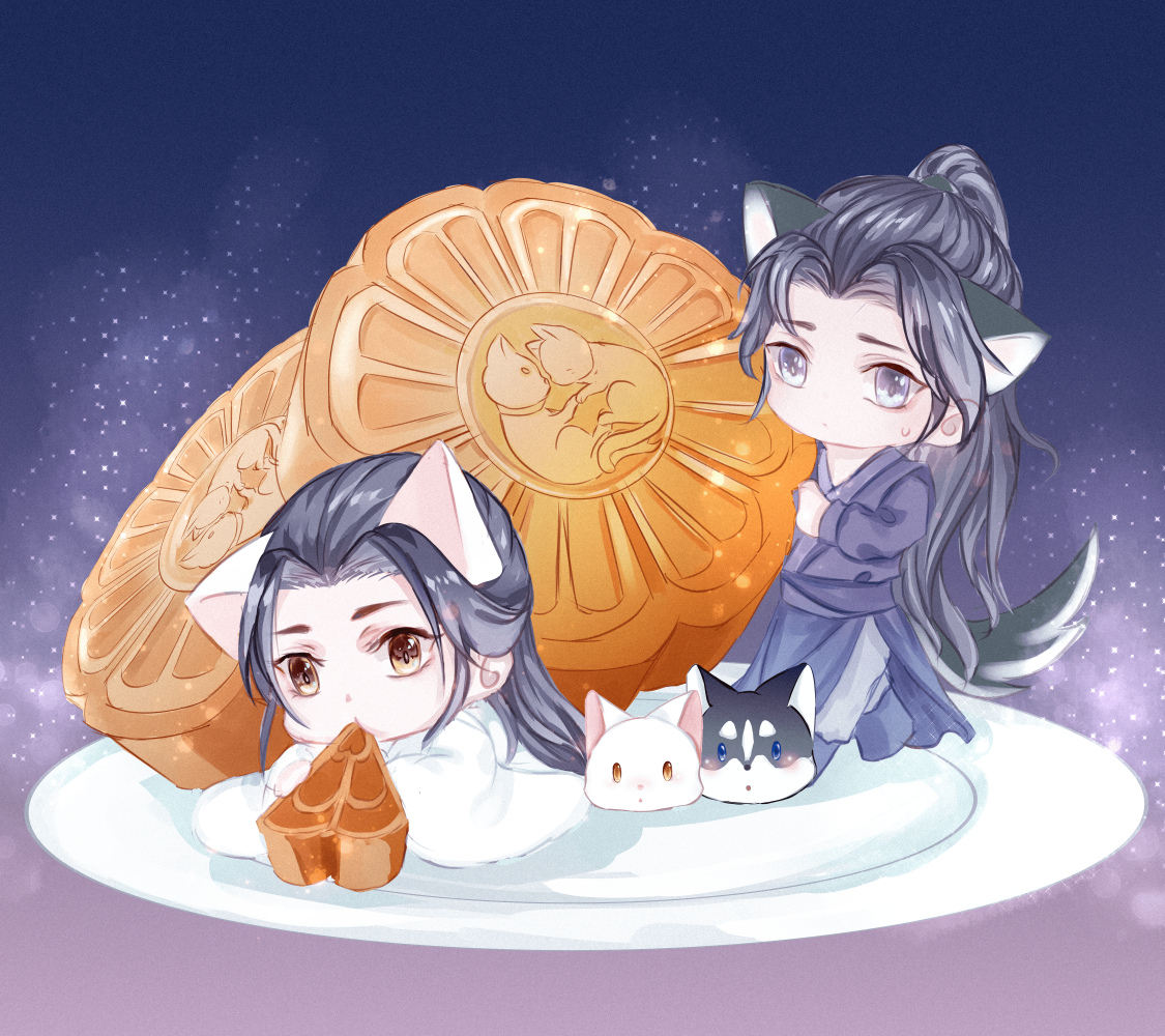 _二哈和他的白猫师尊燃晚绘画作品