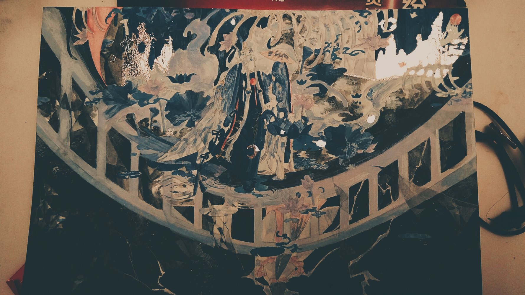 水镜花月影_阴阳师玉藻前日系插画绘画作品