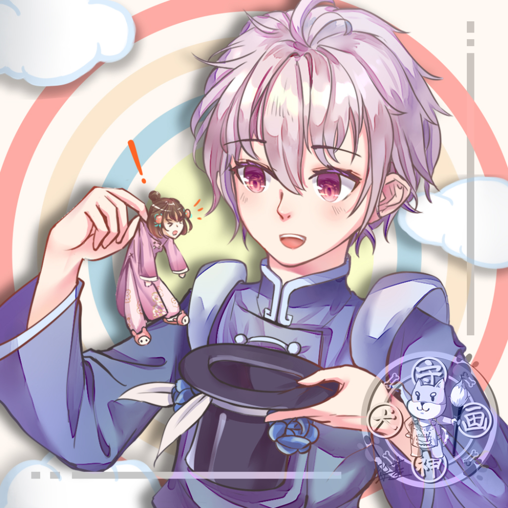 客单_平涂日系游戏同人头像情侣头像绘画作品