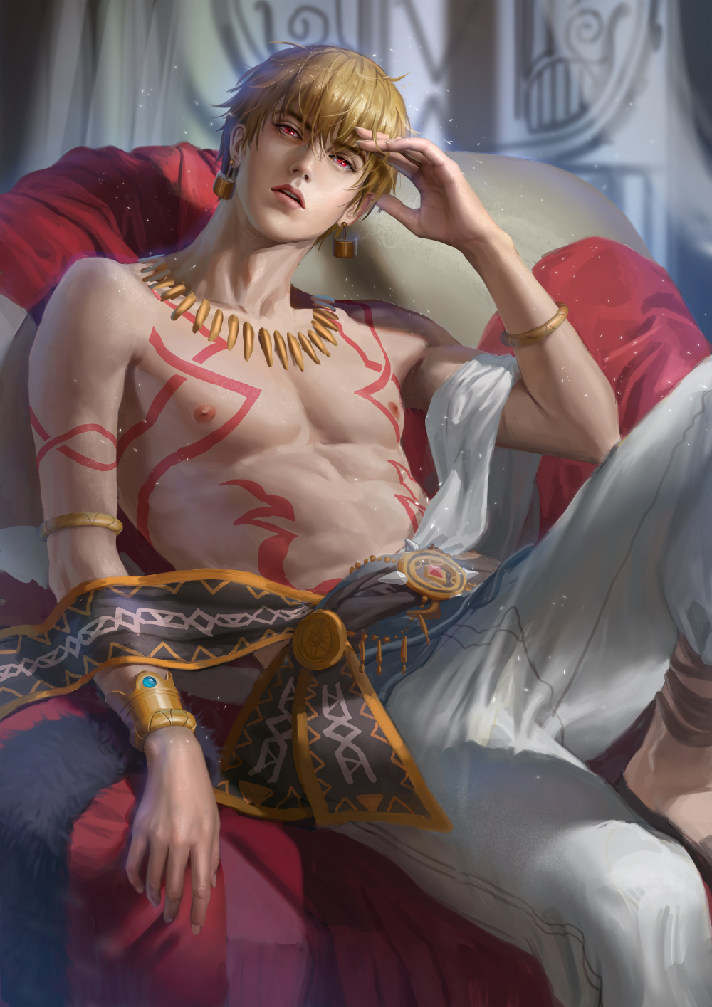 _FGO吉尔伽美什厚涂插画同人Fate/GrandOrderfate绘画作品