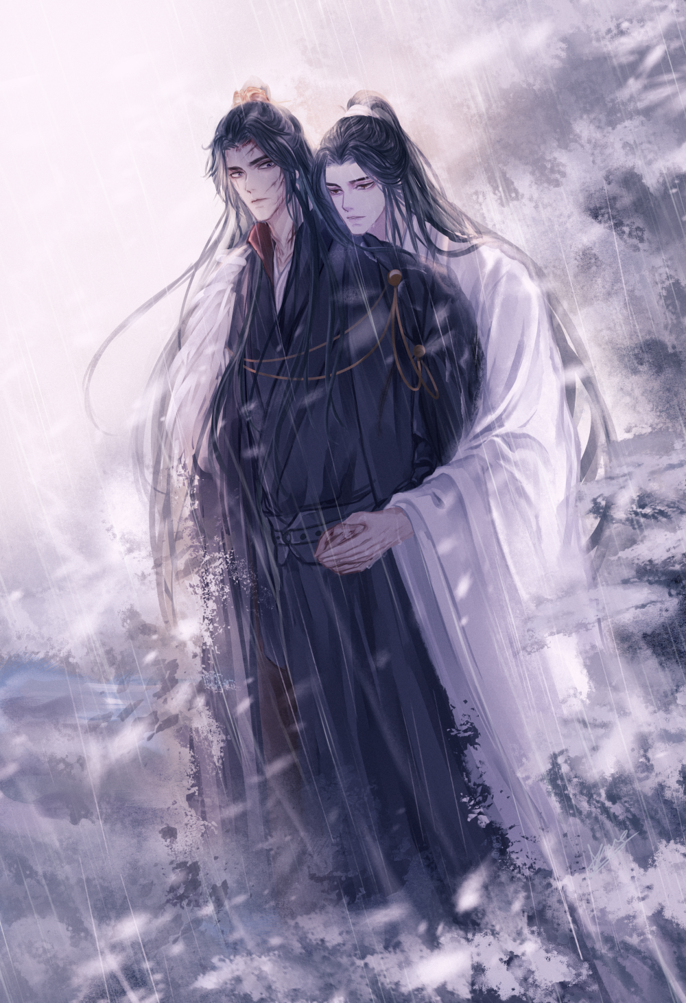 _二哈和他的白猫师尊燃晚绘画作品