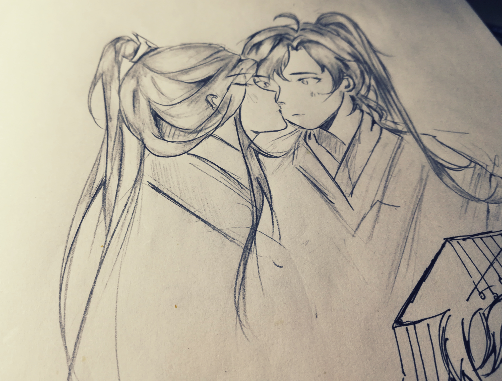 燃晚_二哈和他的白猫师尊燃晚墨燃楚晚宁手绘同人摸鱼临摹绘画作品