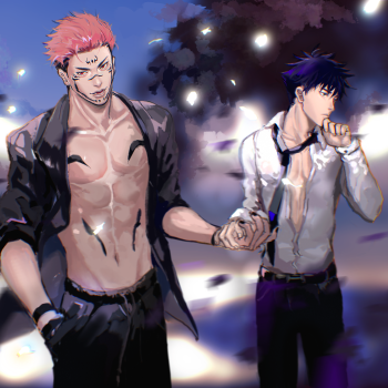 p2小朋友不要看哦_咒术回战宿伏伏黑惠两面宿傩绘画作品