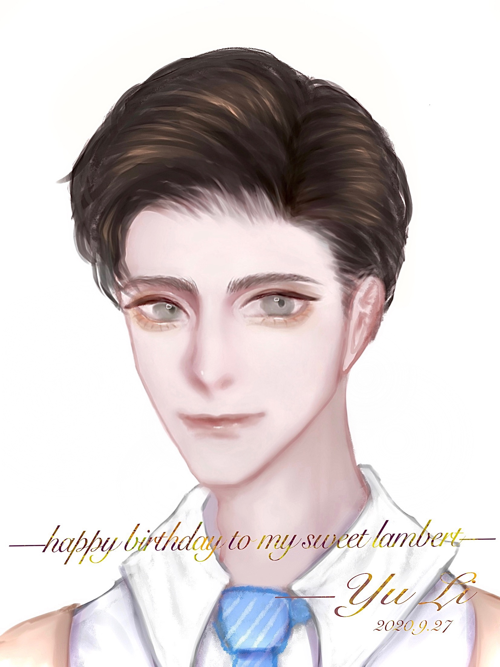 是少年时期的黎叔叔！_188男团黎朔厚涂同人绘画作品