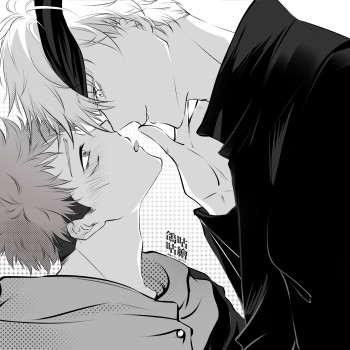 亲亲_咒术回战五悠虎杖悠仁五条悟平涂同人绘画作品