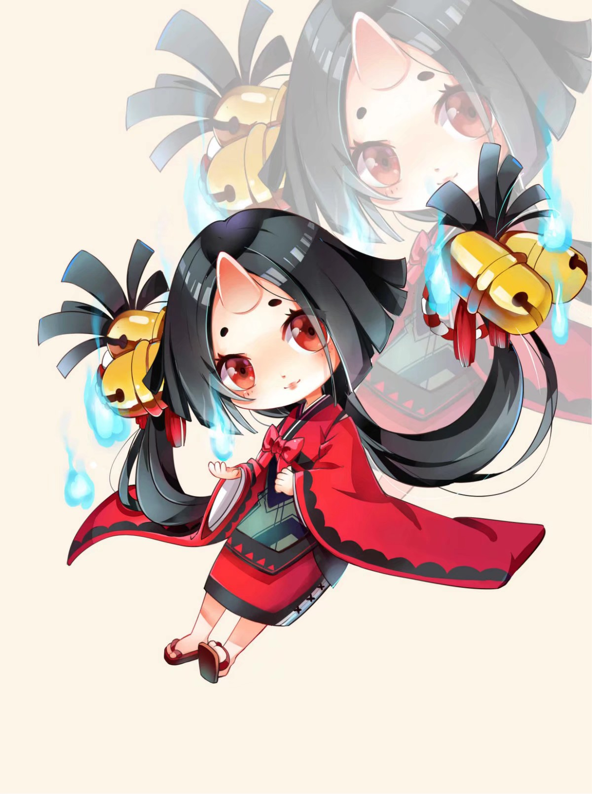 阴阳师同人_一目连Q版头像阴阳师手游绘画作品