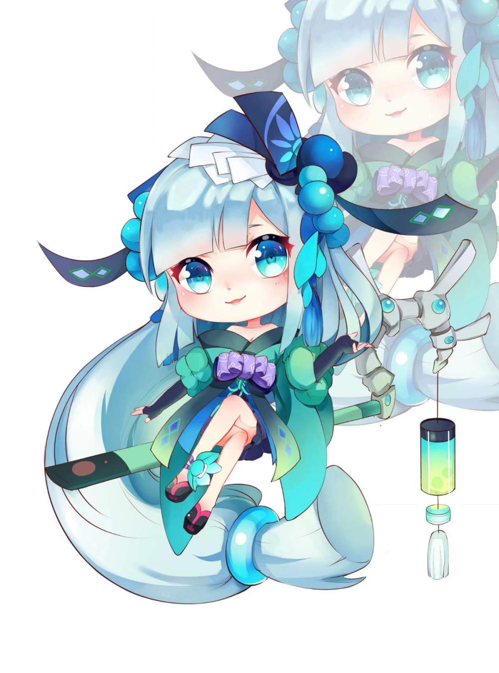 阴阳师同人_一目连Q版头像阴阳师手游绘画作品