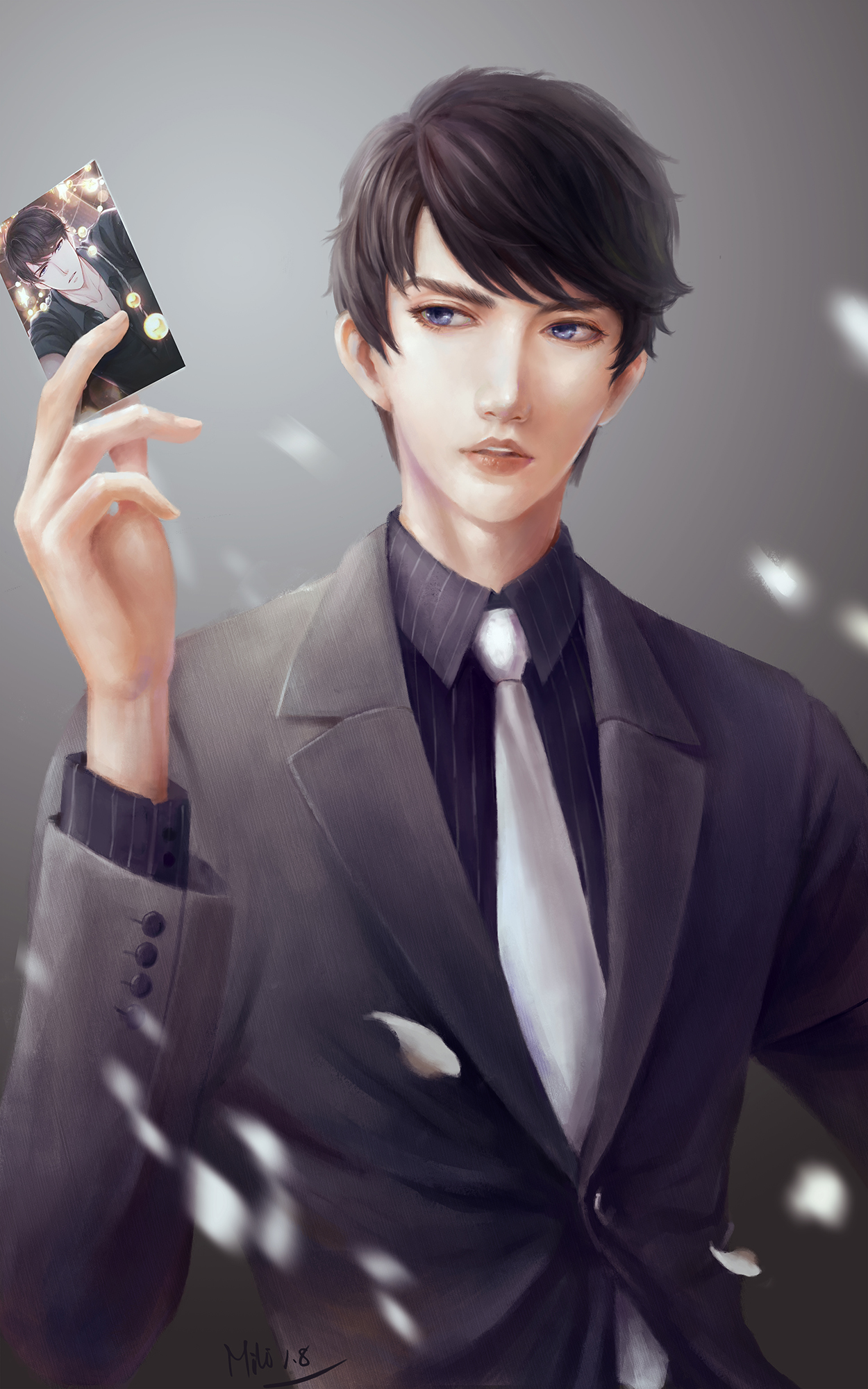 《恋与制作人》同人_恋与制作人许墨头像绘画作品