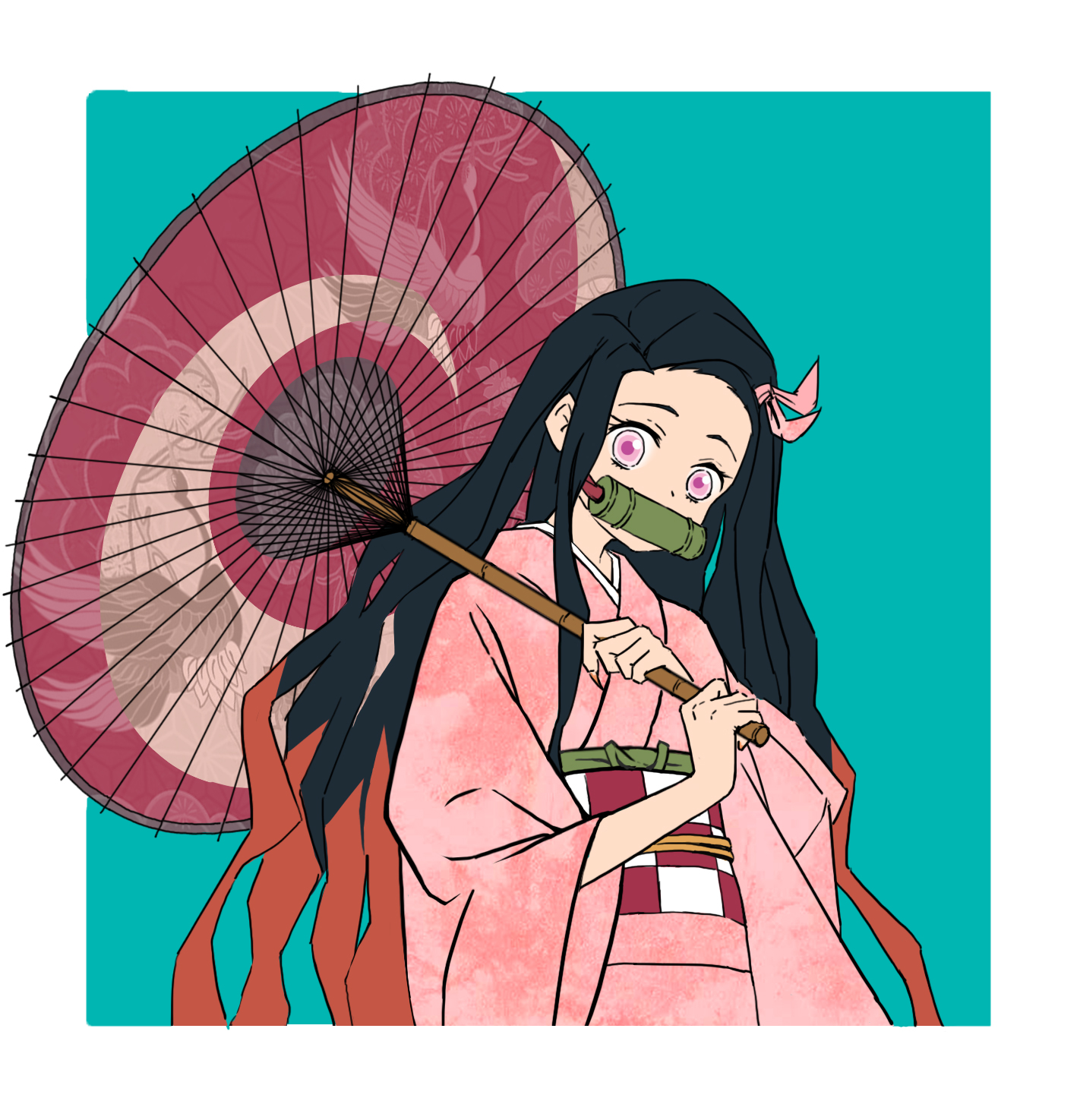 祢豆子同人画_鬼灭之刃祢豆子头像绘画作品