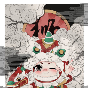 小狮子_王者荣耀鲁班七号头像绘画作品