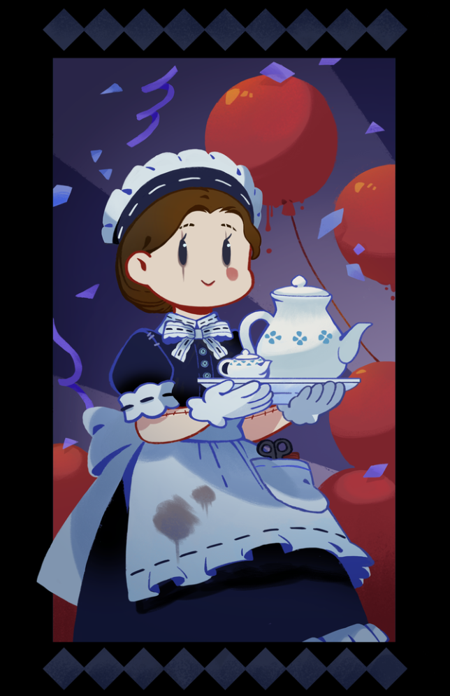(*/ω＼*)喝茶？_第五人格女仆茶壶气球绘画作品