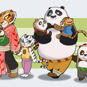 一家n口_功夫熊猫悍娇虎阿宝悍宝头像绘画作品