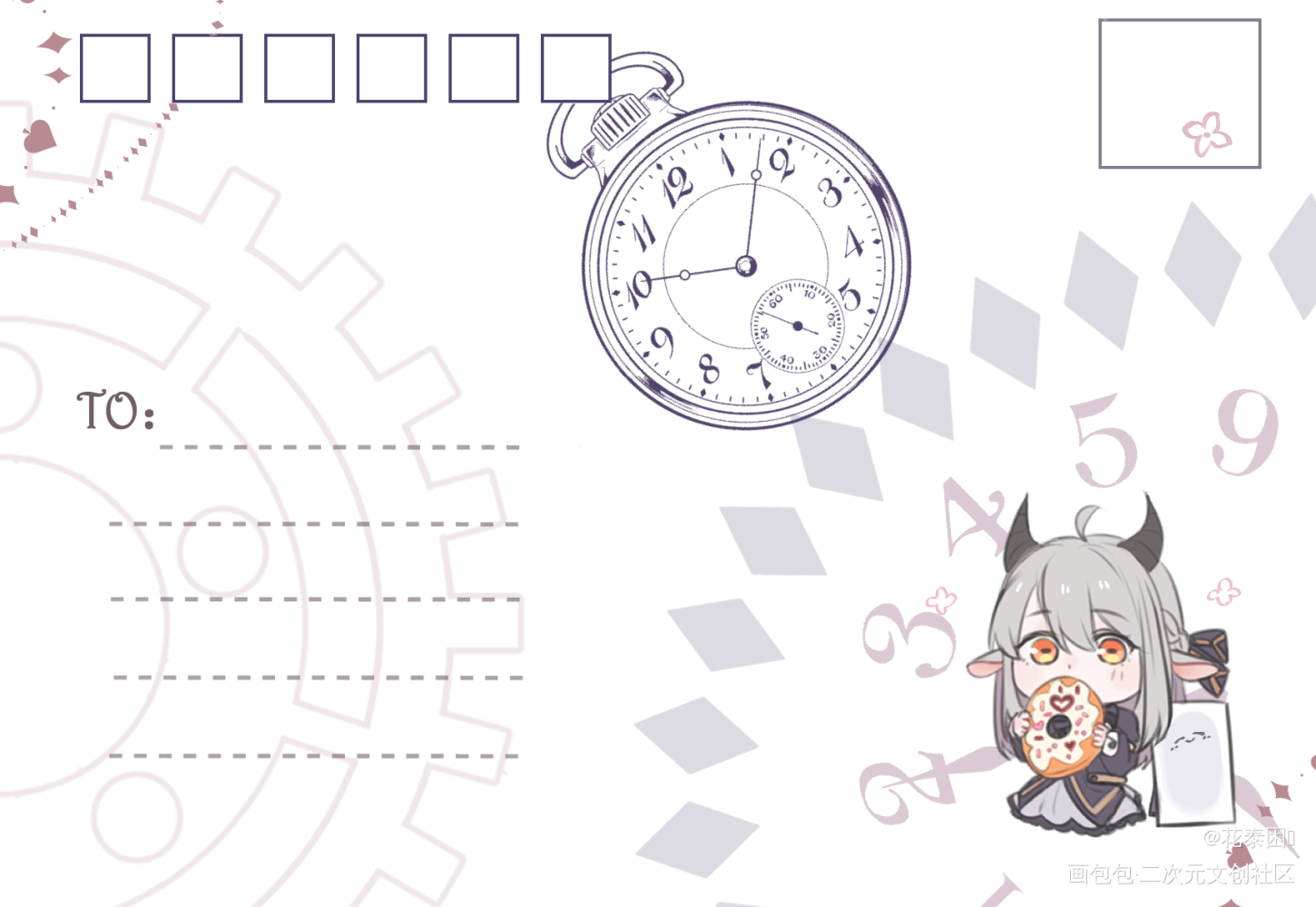是女儿的明信片_周边设计原创绘画作品