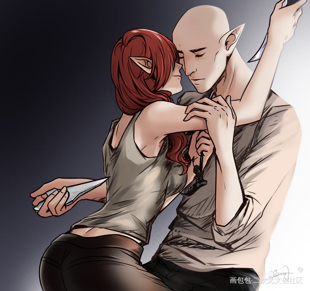 相爱相杀_龙腾世纪索拉斯拉维兰solavellan头像插画DRAGONAGE龙腾世纪：审判绘画作品