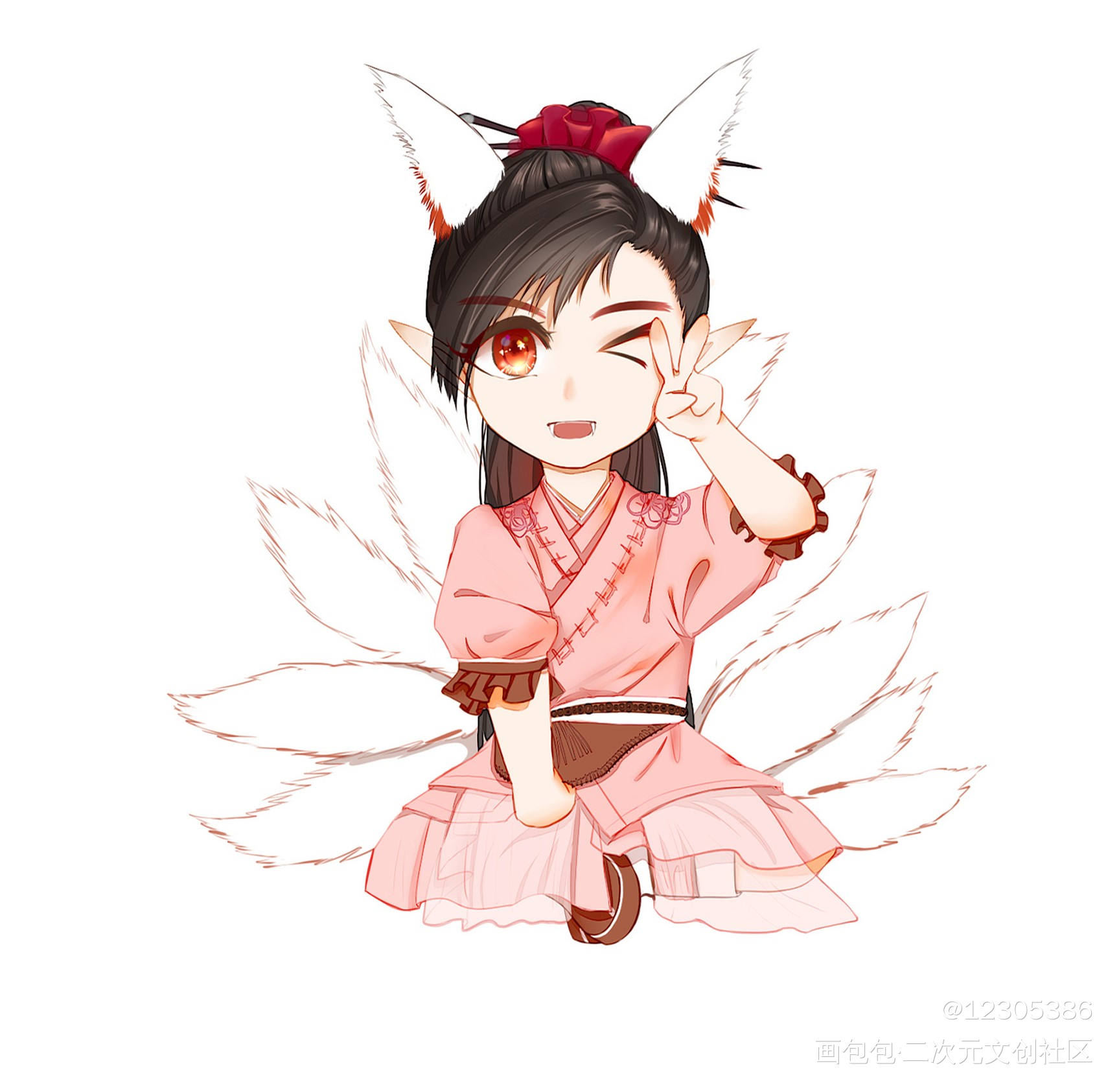 从前有座灵剑山，九尾天狐老板娘_从前有座灵剑山小玲儿钥匙扣表情包绘画作品