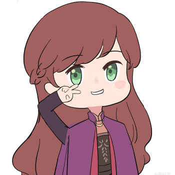 同人_冰雪奇缘安娜表情包绘画作品