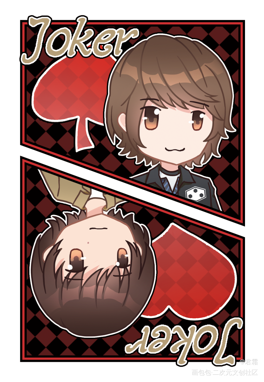 假面骑士剑_双Joker_假面骑士相川始剑崎一真头像假面骑士剑绘画作品