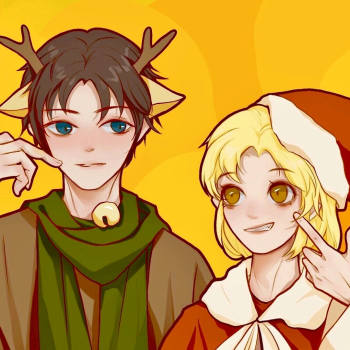 after_附加遗产188男团洛羿温小辉圣诞圣诞节头像插画绘画作品