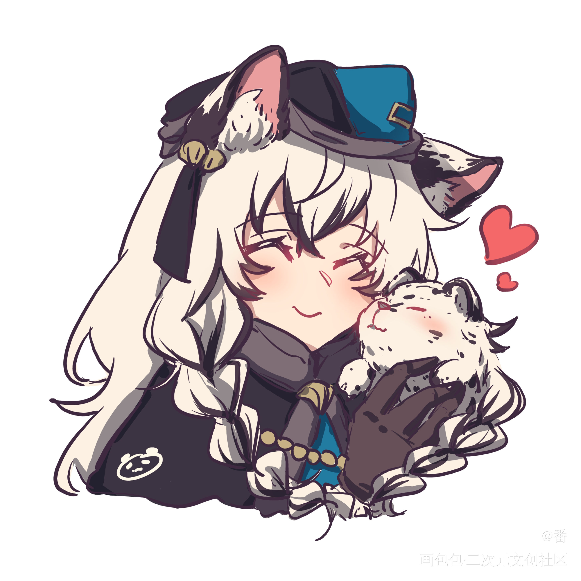 明日方舟——表情包_明日方舟霜星阿米娅初雪银灰平涂日系头像插画表情包周边设计绘画作品