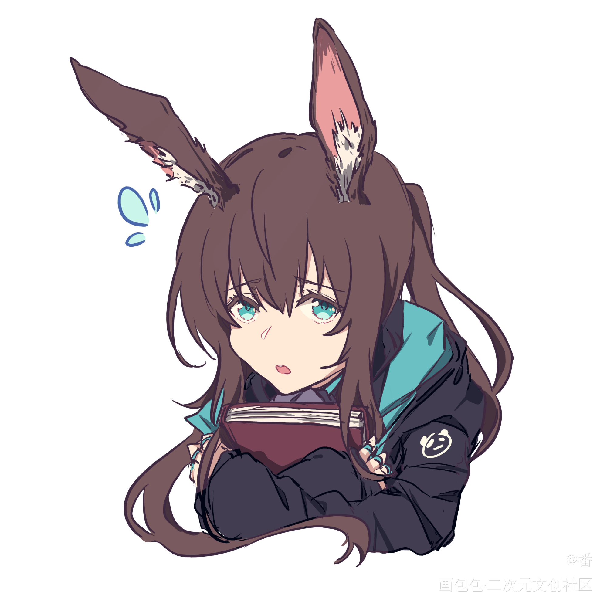 明日方舟——表情包_明日方舟霜星阿米娅初雪银灰平涂日系头像插画表情包周边设计绘画作品