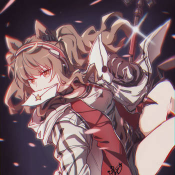 使命必达_明日方舟安洁莉娜平涂日系头像插画绘画作品