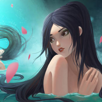 白蛇 小青_白蛇缘起小白小青厚涂插画绘画作品