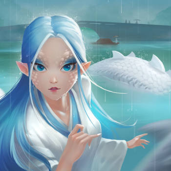 白蛇缘起 小白_白蛇缘起小白厚涂插画绘画作品