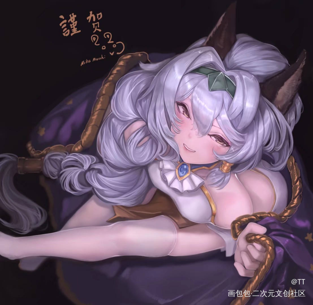 是新年贺图 gbf幼年王姐_碧蓝幻想ヘルエス厚涂头像绘画作品