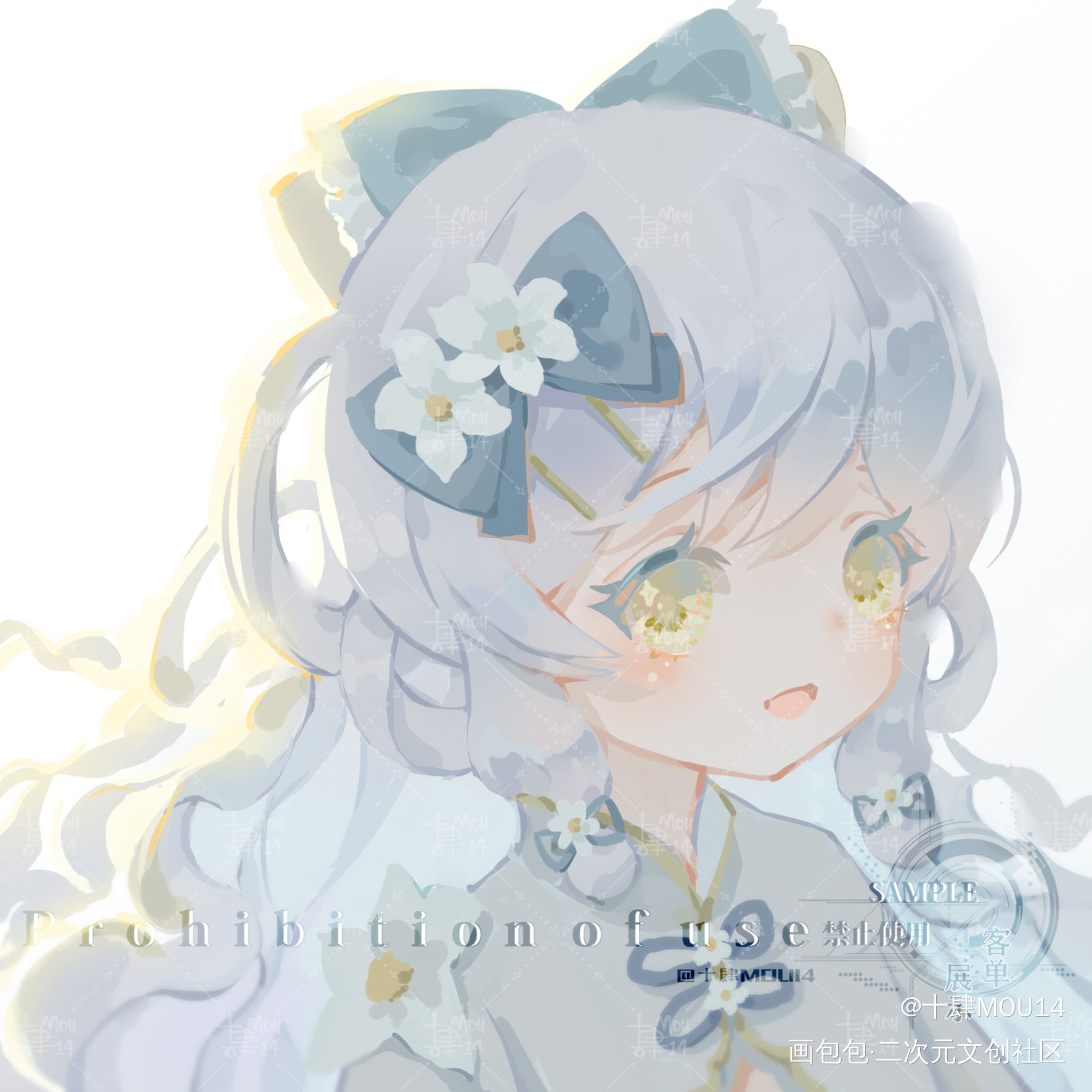 客单1.6_银发花蝴蝶结同人绘画作品