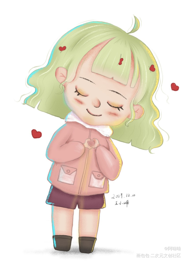 小女孩插画_手绘可爱Q版小女孩插画原创绘画作品