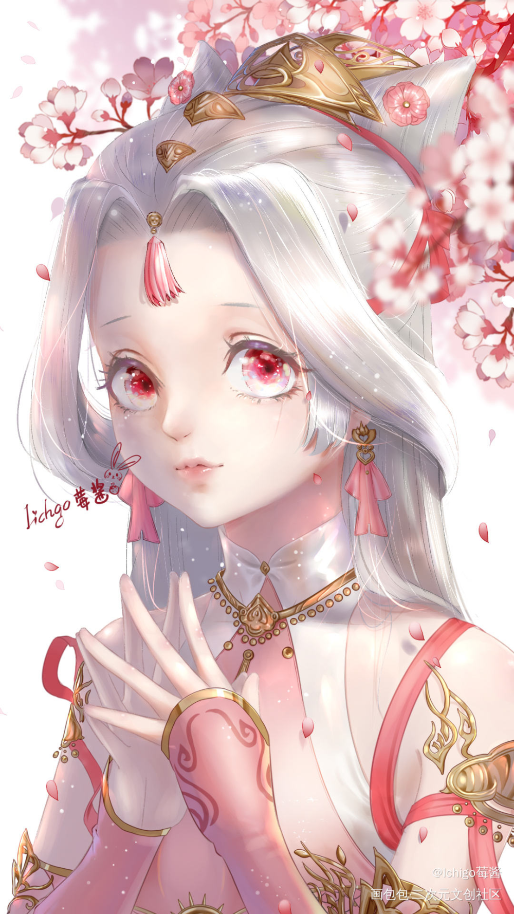 玉兔·秀萝_剑网3七秀秀萝古风日系插画绘画作品