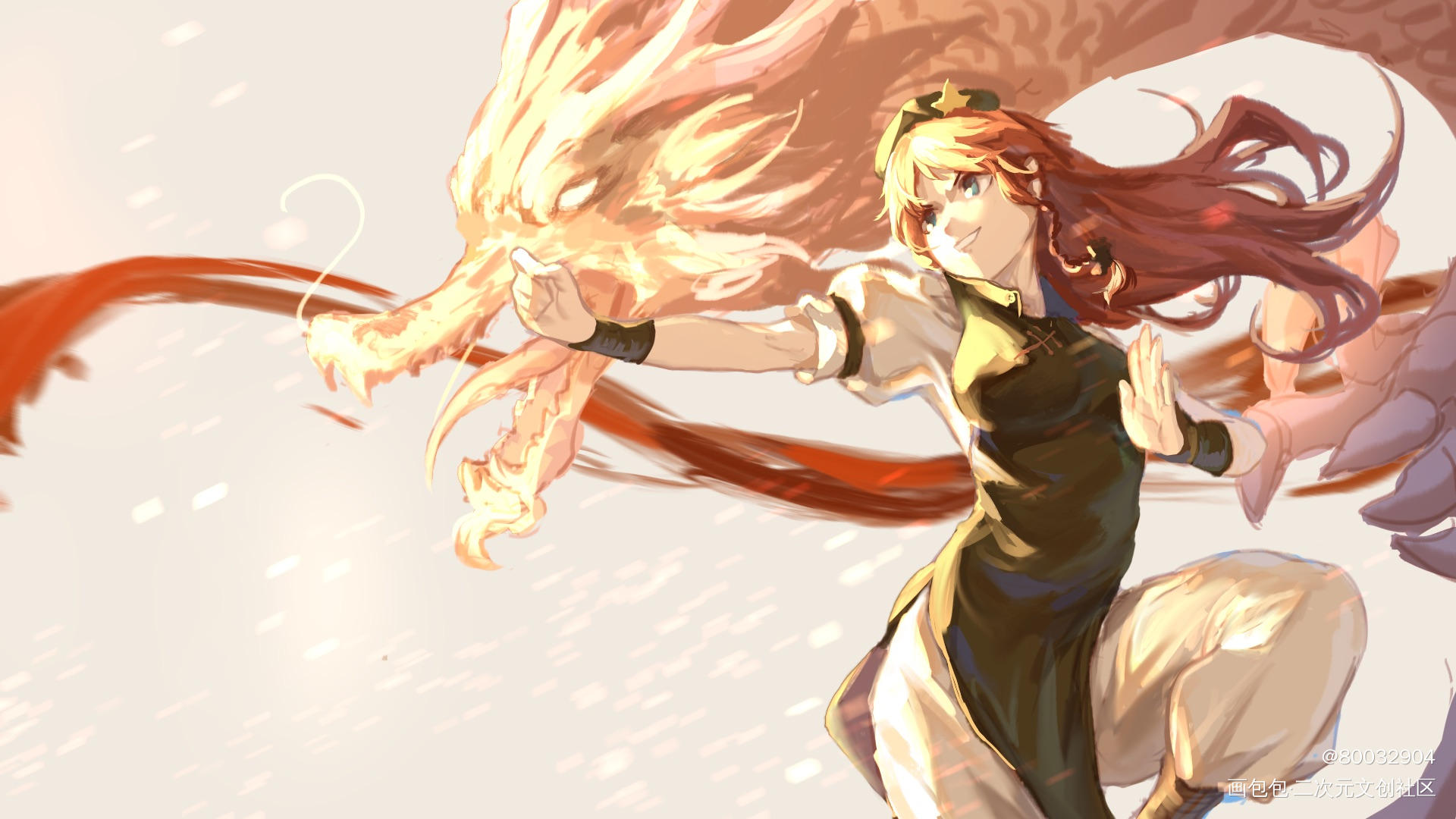 美铃_东方project红美铃厚涂日系少女头像插画插画绘画作品