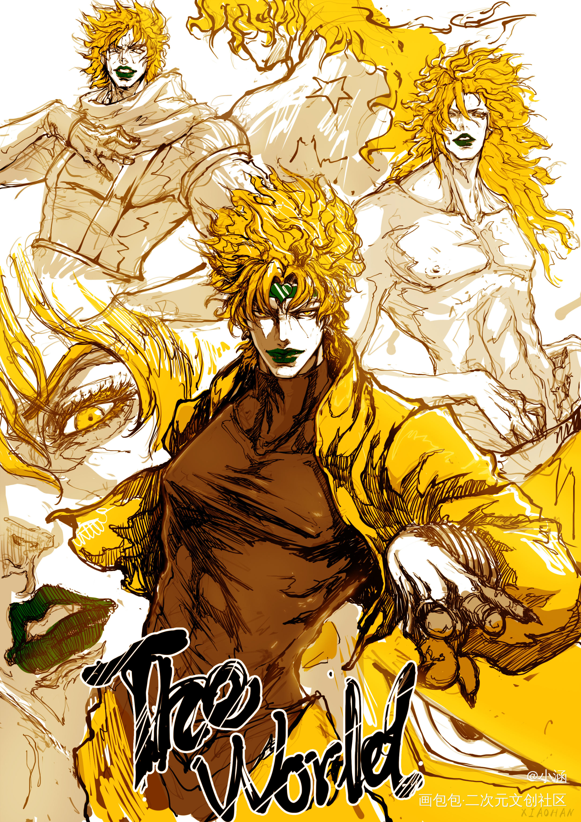 DIO_JOJO的奇妙冒险DIO草稿我要上首推头像插画绘画作品