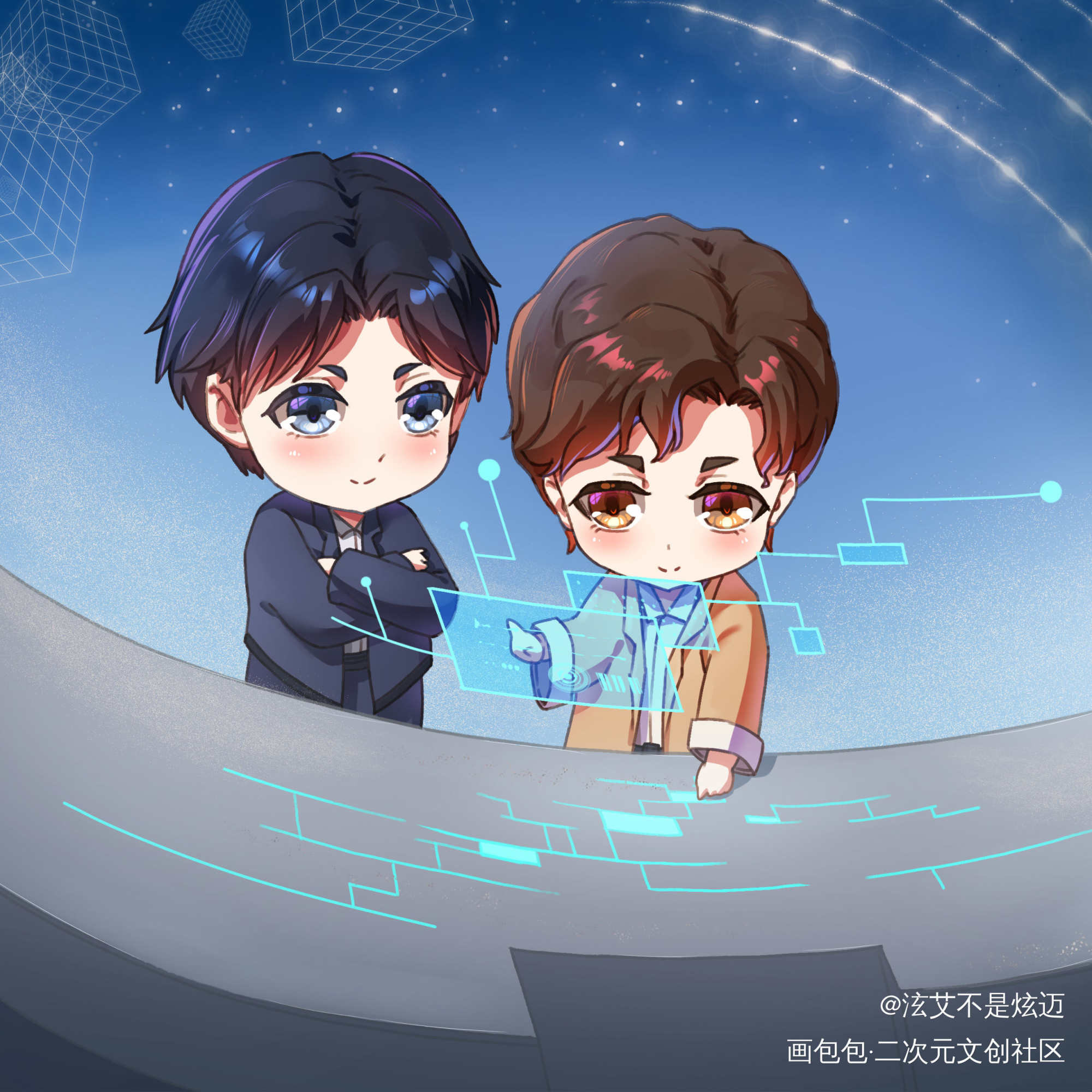 残次品_残次品林静恒陆必行Q版绘画作品