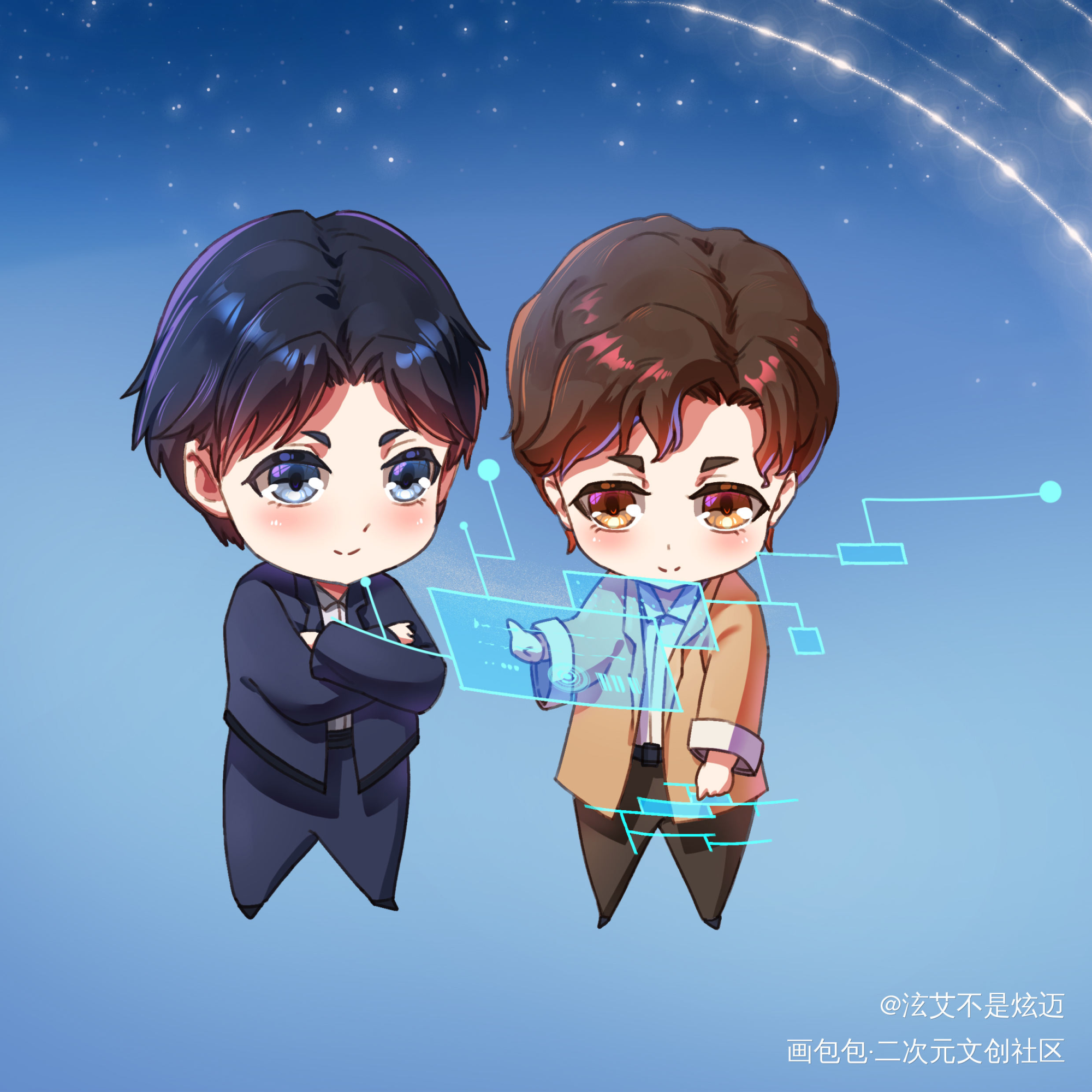 残次品_残次品林静恒陆必行Q版绘画作品